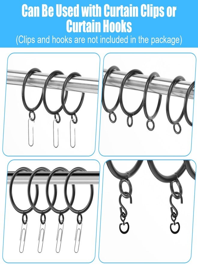 Kifmurase 100 Pack Metal Curtain Rings with Eyelets, 1.5 Inch Inner Diameter Drapery Ring for Curtain Rods Fits up to 1.2 Inch (Black) - Image 5